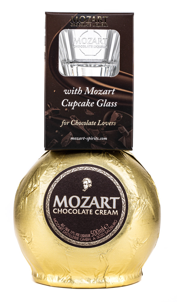 Mozart Gold Chocolate Cream Buy Liqueur | now. with glass. Gustero online cupcake 50cl