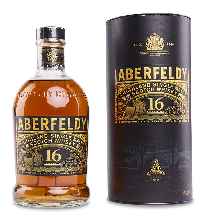 Aberfeldy 16 Years Old Oak Cask Highland Single Malt Scotch Whisky mit Etui  | Gustero