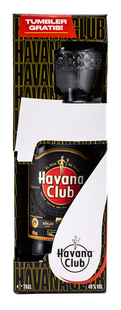 Havana Club Añejo 7 Años Rum 70cl mit Etui und Glas. Jetzt kaufen. | Gustero